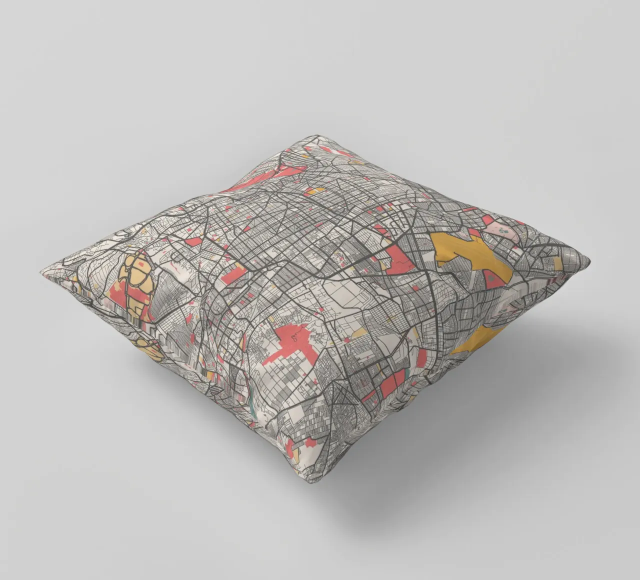 Mappa di Città del Messico in colori pastello - Design urbano cuscino da MOOODZART