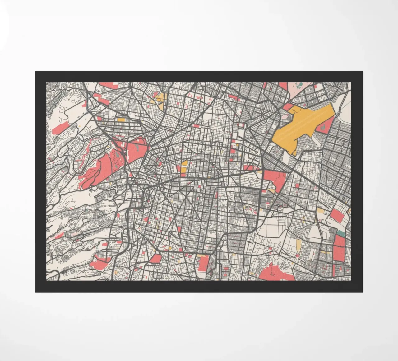 Mappa di Città del Messico in colori pastello - Design urbano zerbino da MOOODZART