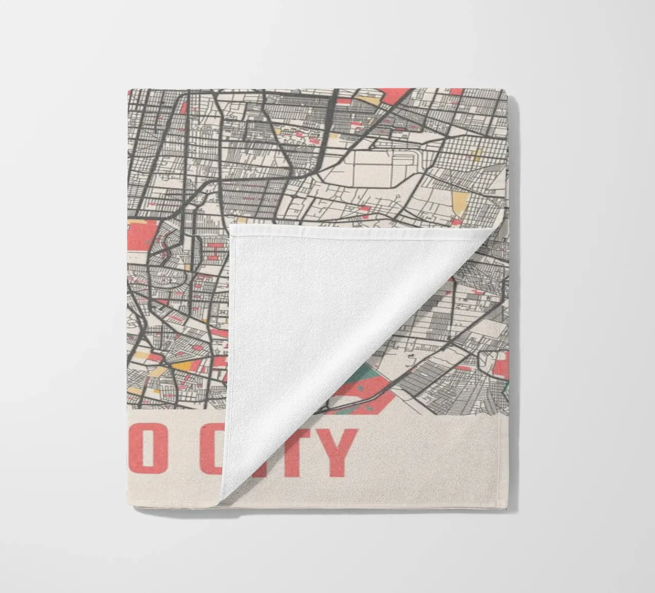 Mappa di Città del Messico in colori pastello - Design urbano telo mare da MOOODZART