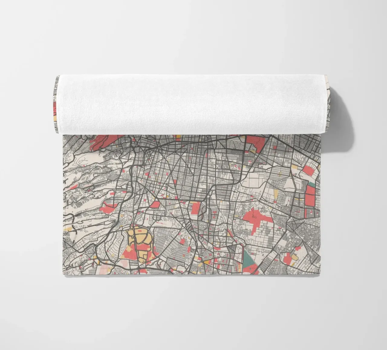 Mappa di Città del Messico in colori pastello - Design urbano telo mare da MOOODZART