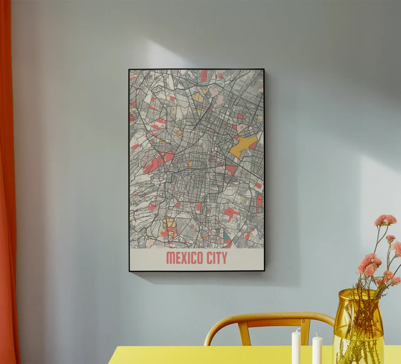 Mappa di Città del Messico in colori pastello - Design urbano plexiglass da MOOODZART