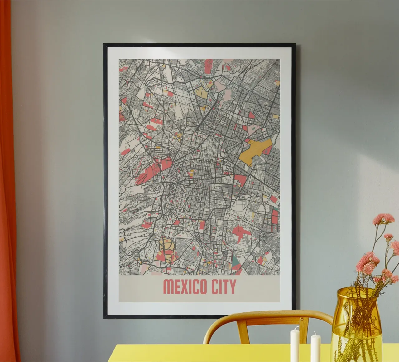 Mappa di Città del Messico in colori pastello - Design urbano carta hahnemühle da MOOODZART