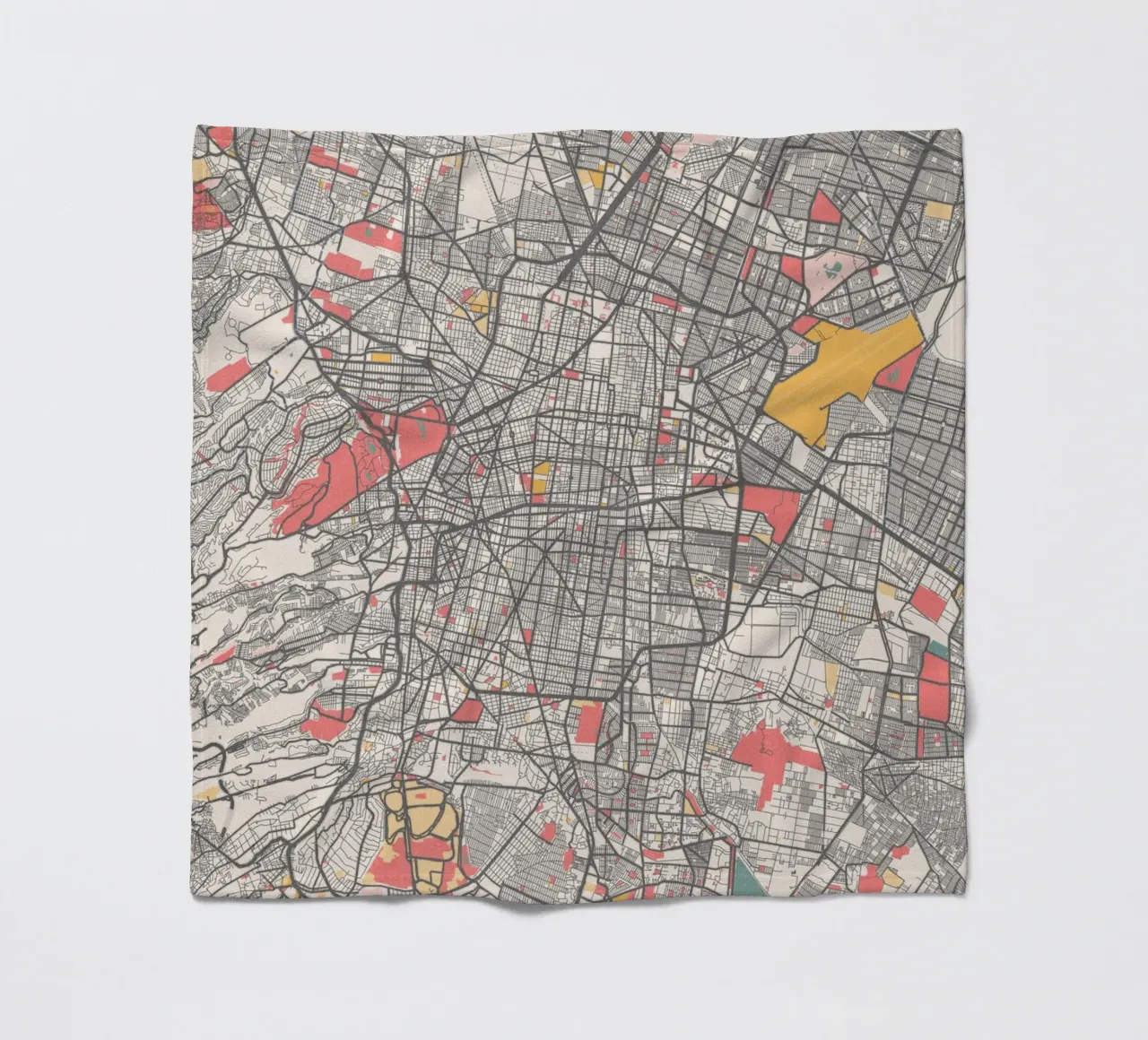 Mappa di Città del Messico in colori pastello - Design urbano coperta in pile da MOOODZART