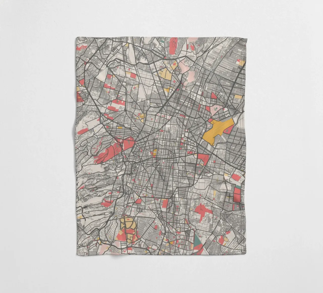 Mappa di Città del Messico in colori pastello - Design urbano coperta in pile da MOOODZART