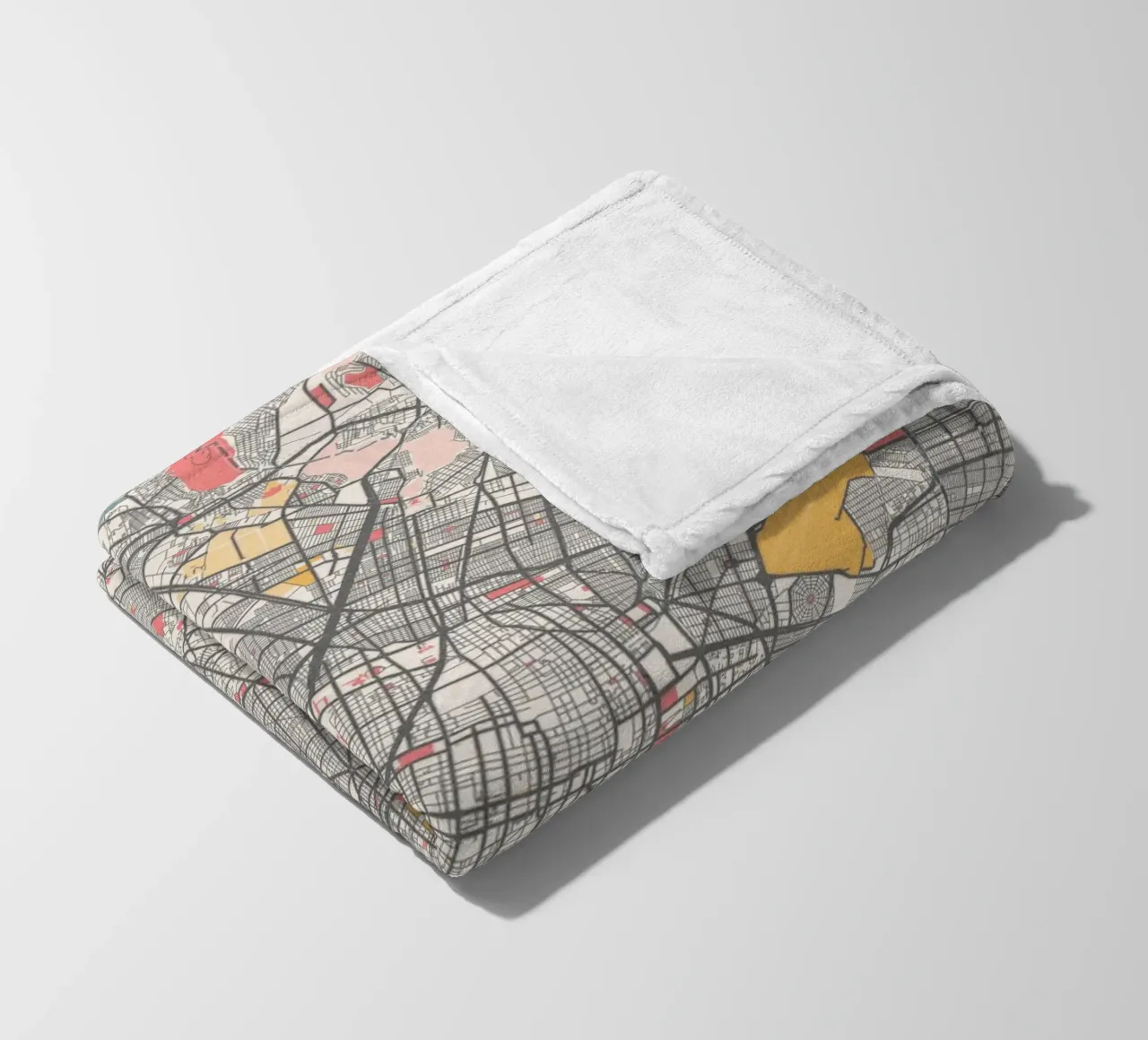 Mappa di Città del Messico in colori pastello - Design urbano coperta in pile da MOOODZART
