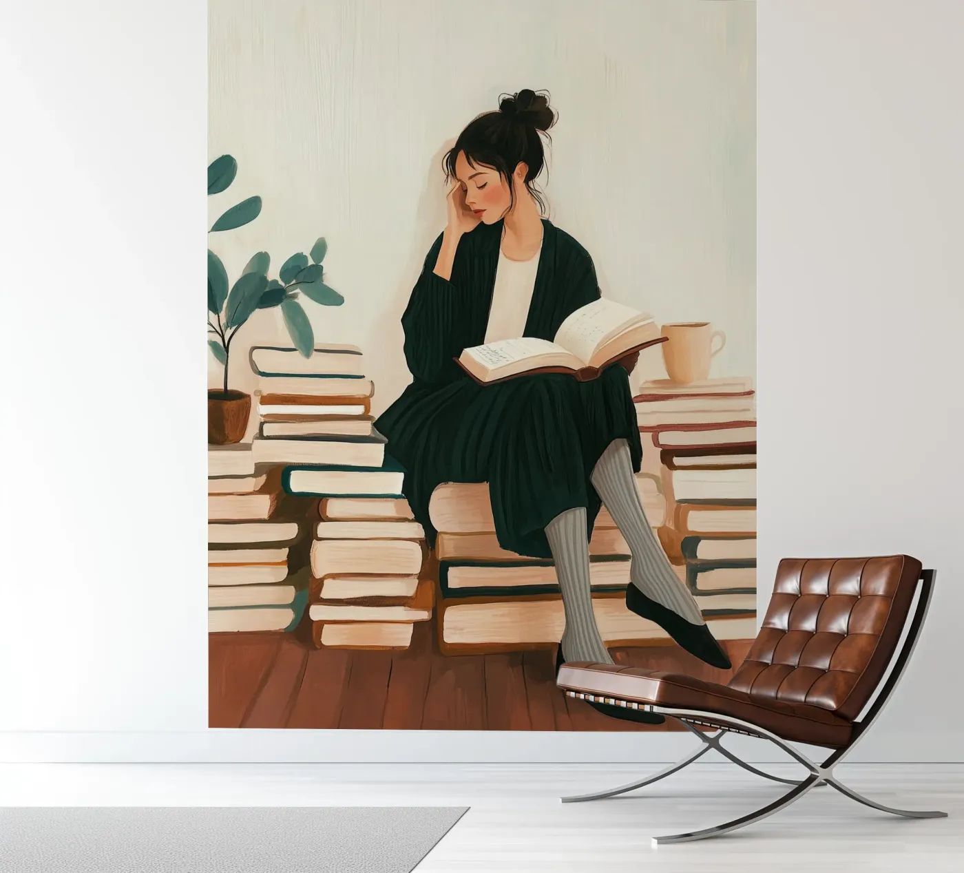 Quiet Reader fotobehang van Freya