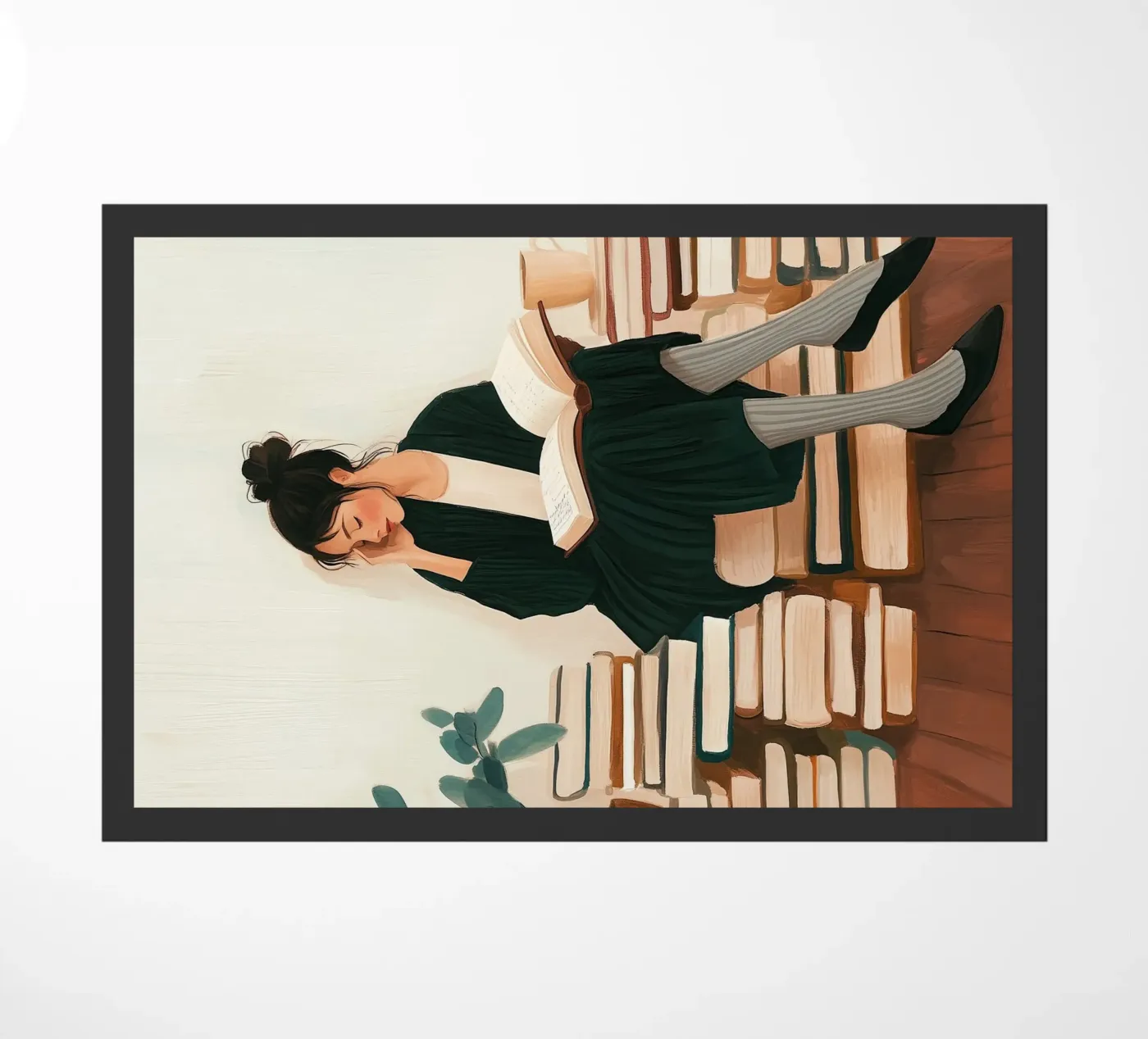 Quiet Reader doormat by Freya