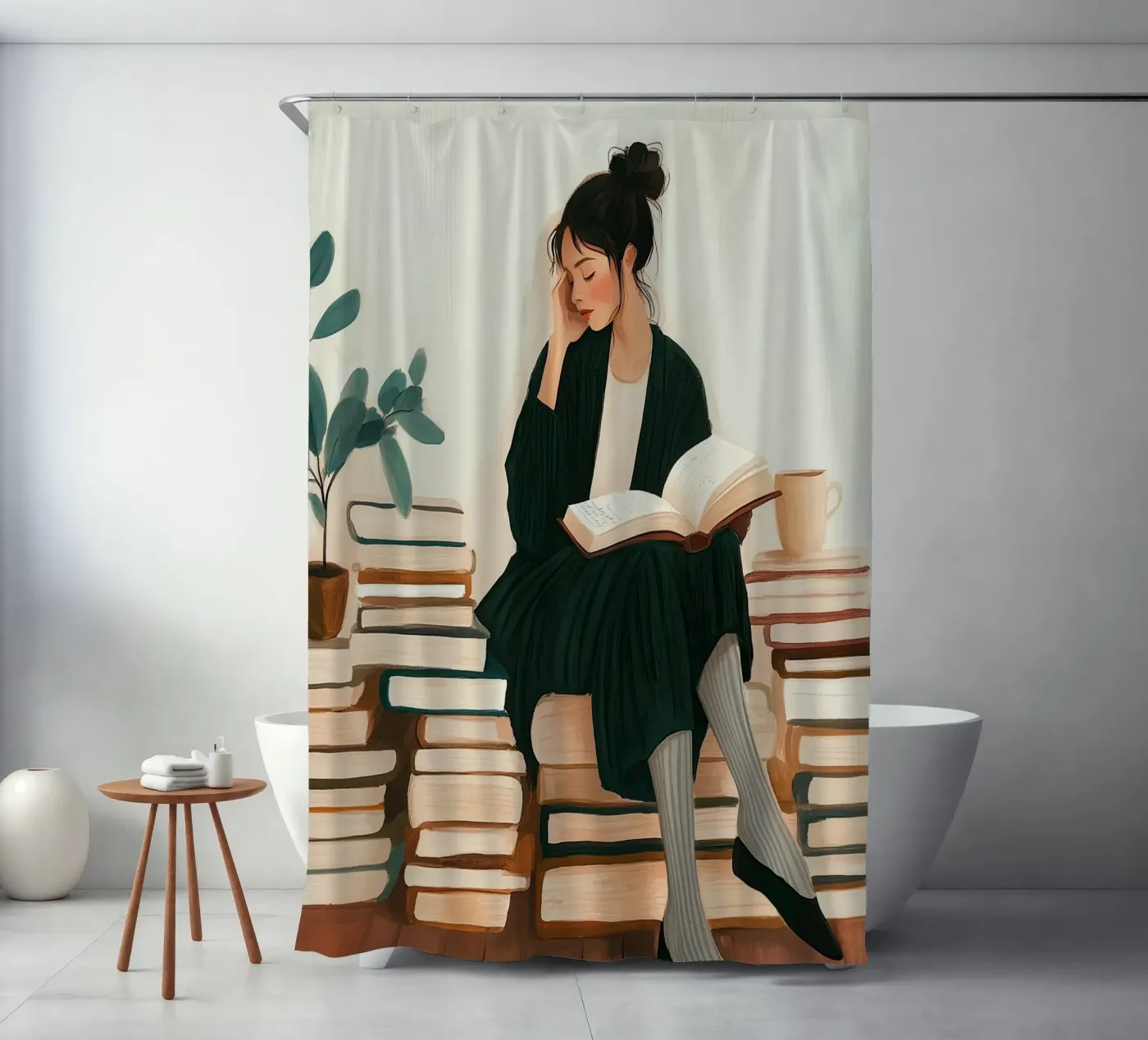 Quiet Reader Duschvorhang von Freya