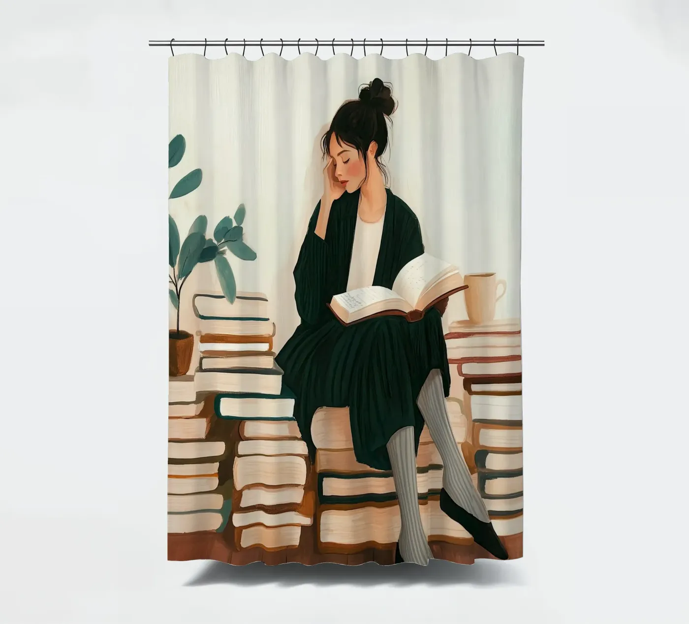Quiet Reader Duschvorhang von Freya
