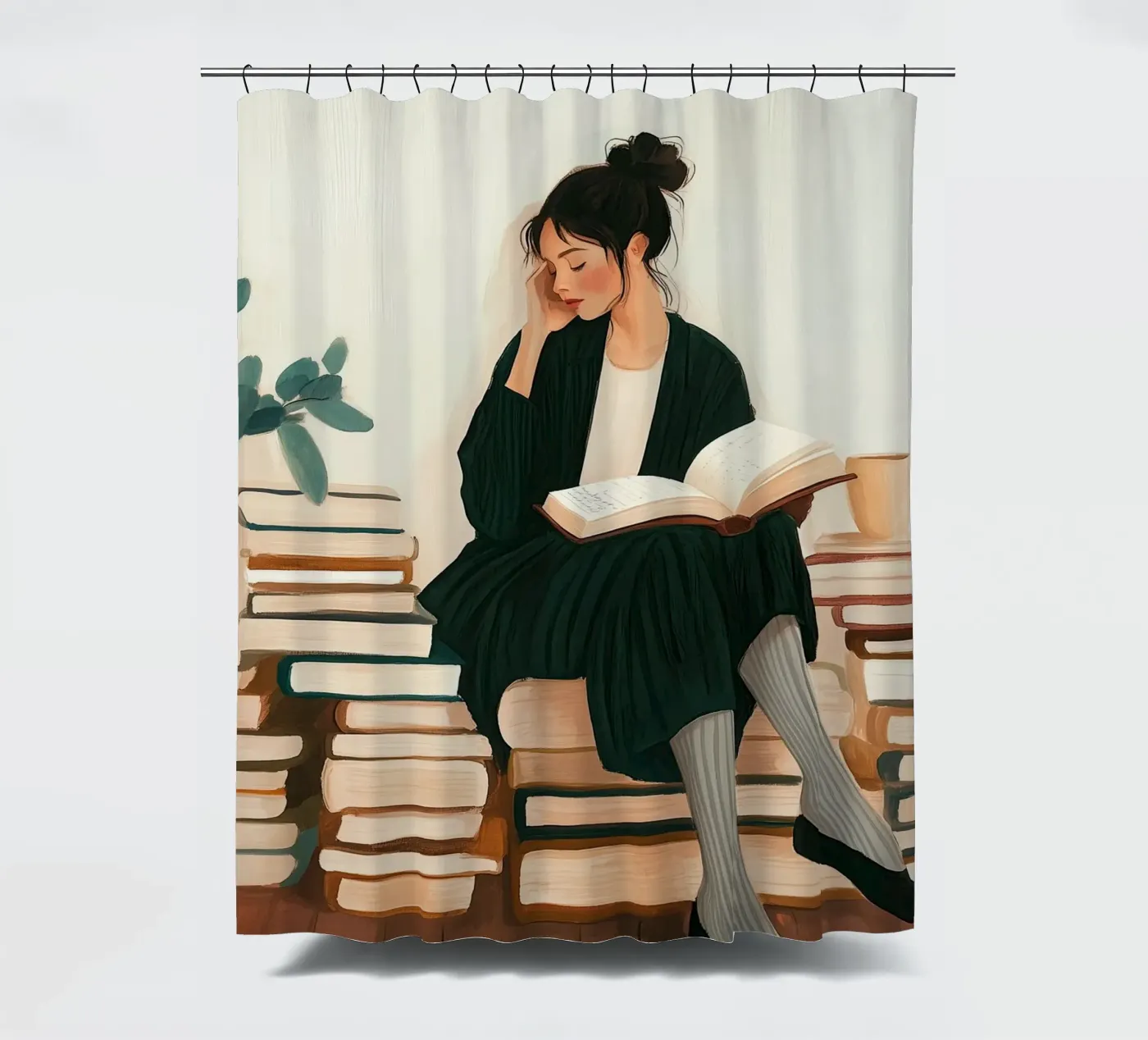 Quiet Reader Duschvorhang von Freya