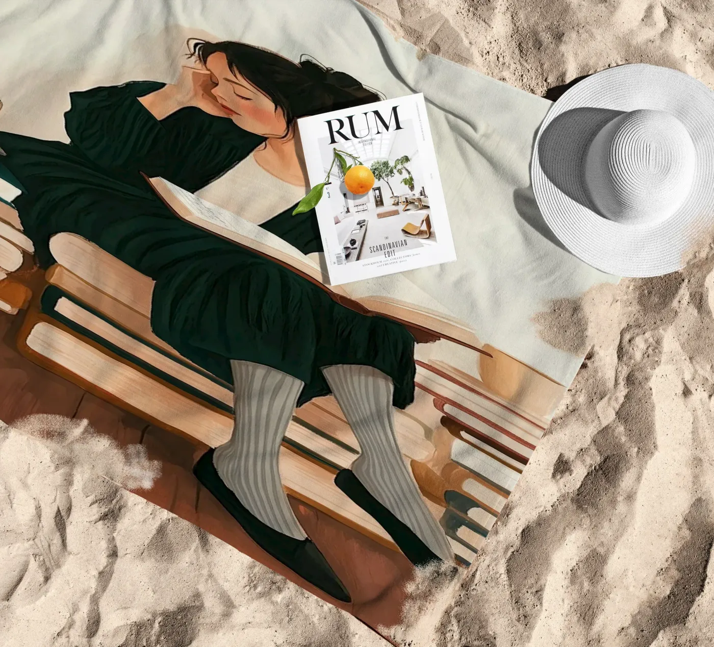 Quiet Reader strandhanddoek van Freya