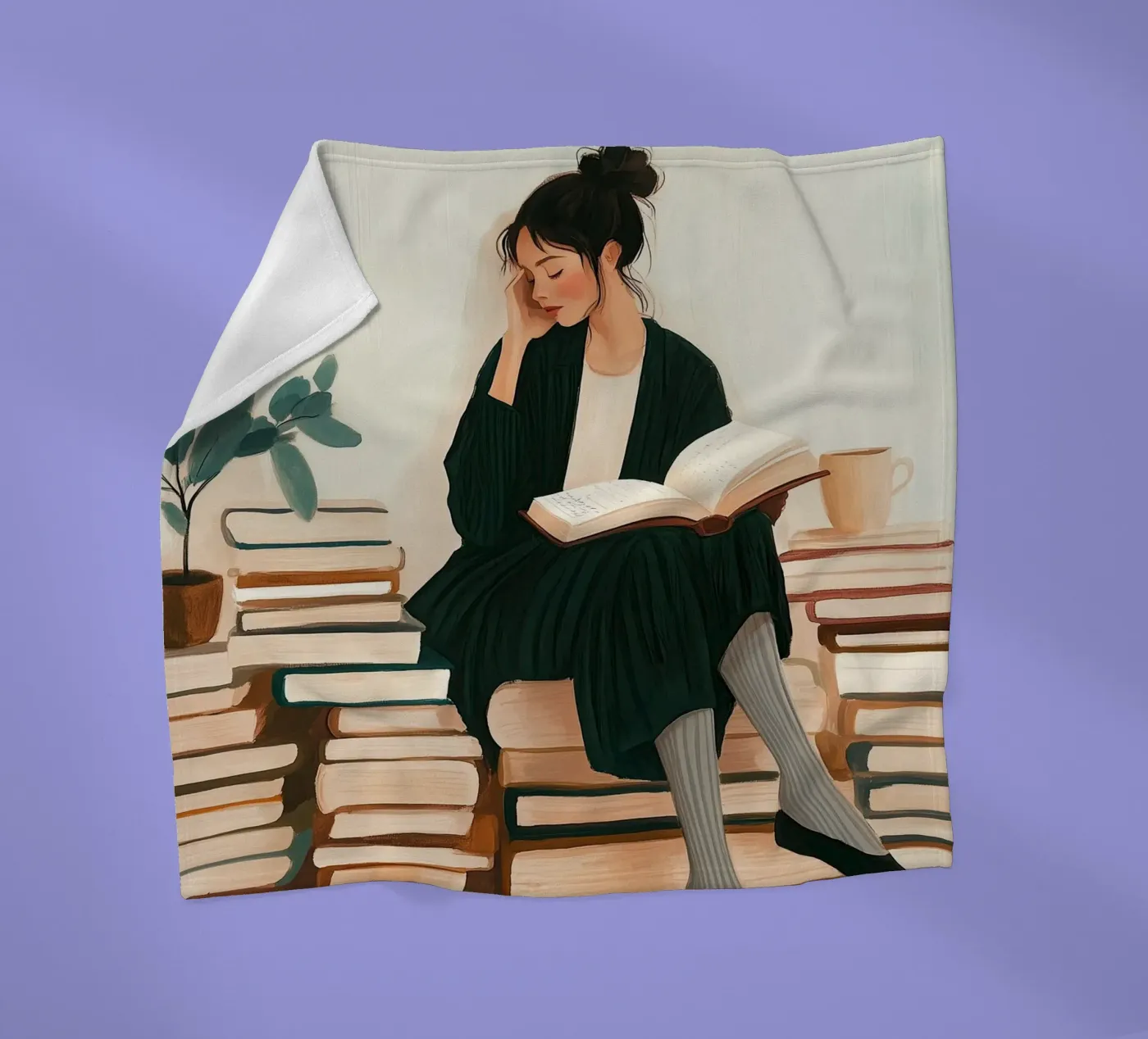 Quiet Reader coperta in pile da Freya