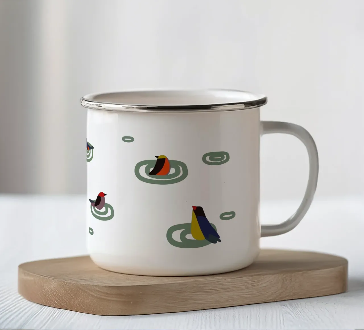 Bundspatzen tazza in smalto da Spunk