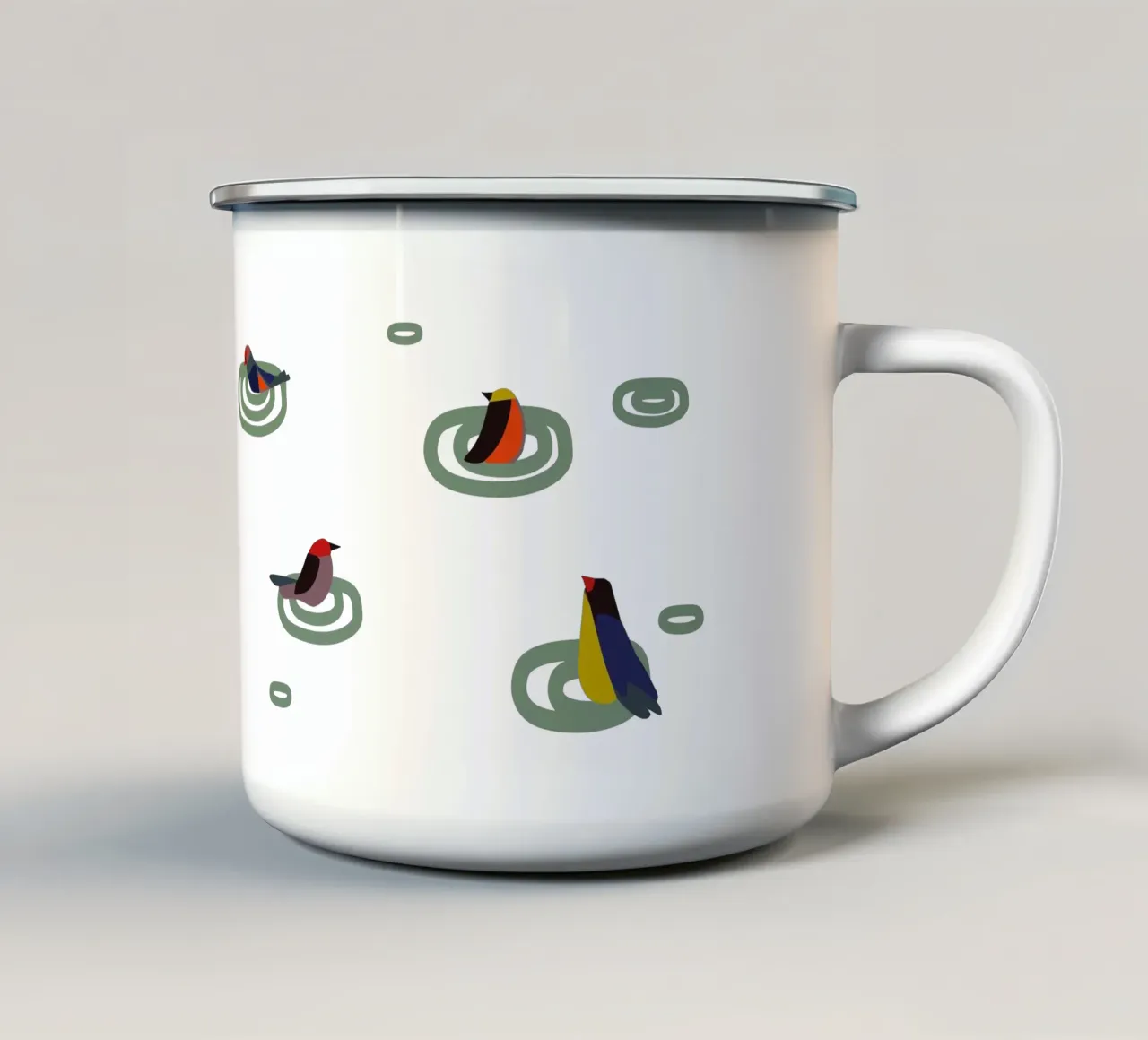Bundspatzen tazza in smalto da Spunk
