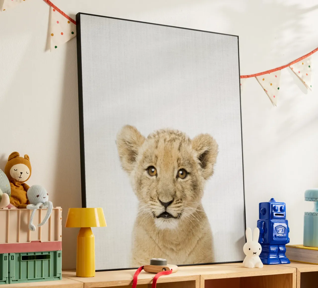 Peekaboo Lion Cub alluminio dibond da Lila x Lola