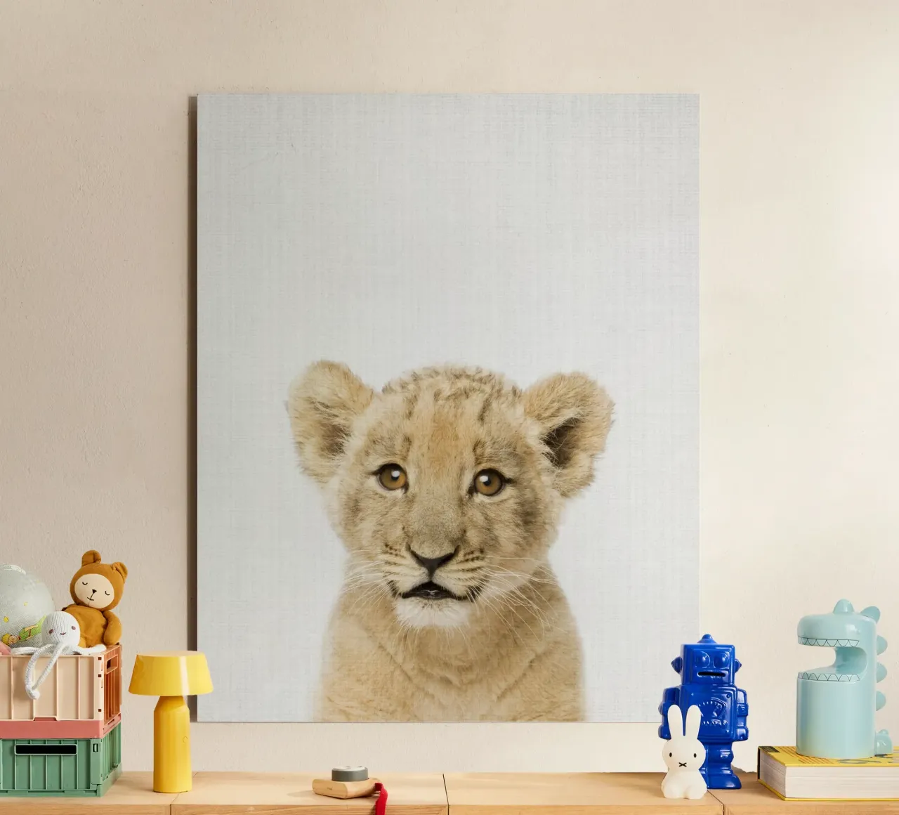 Peekaboo Lion Cub alluminio dibond da Lila x Lola
