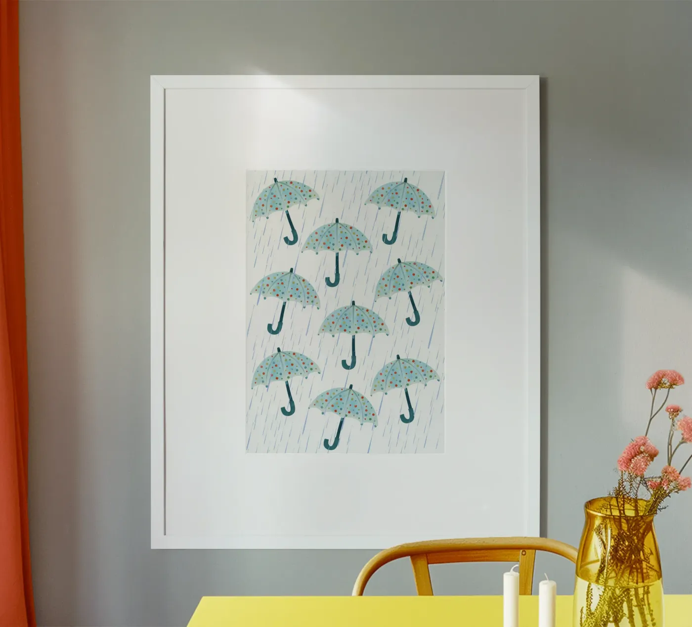 Umbrellas pattern poster by Happypatterns