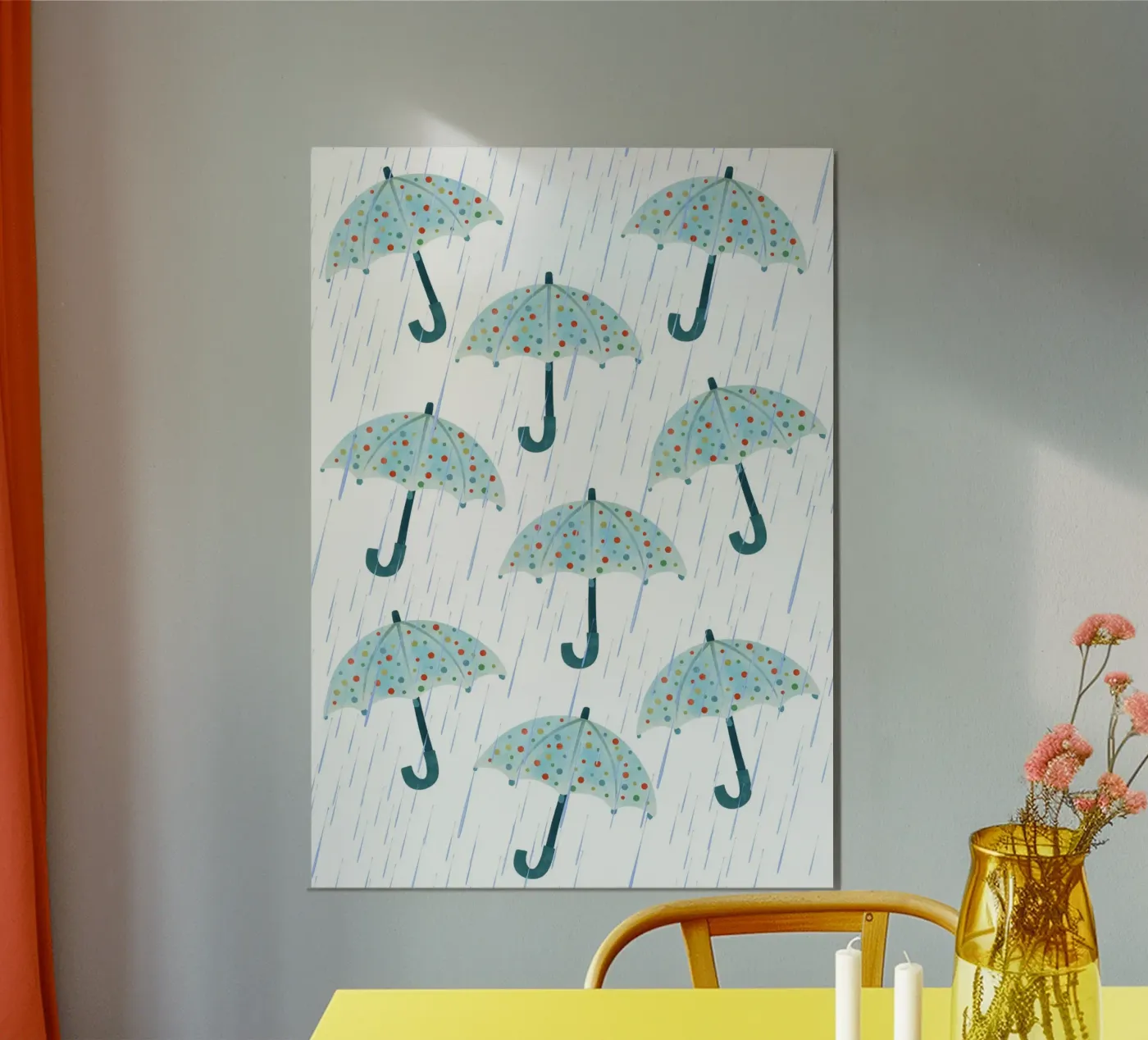 Umbrellas pattern poster by Happypatterns