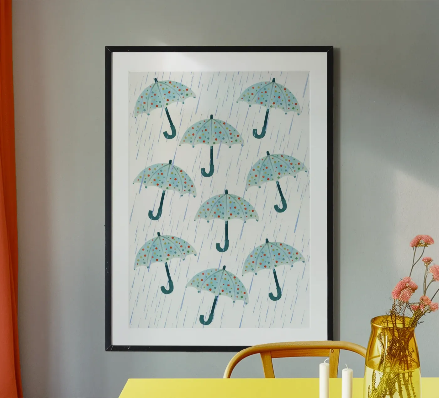 Umbrellas pattern poster by Happypatterns