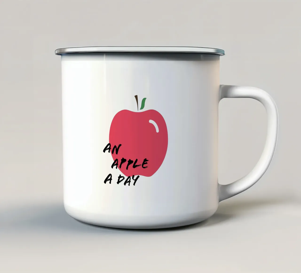 an apple a day taza de esmalte de Atelier W