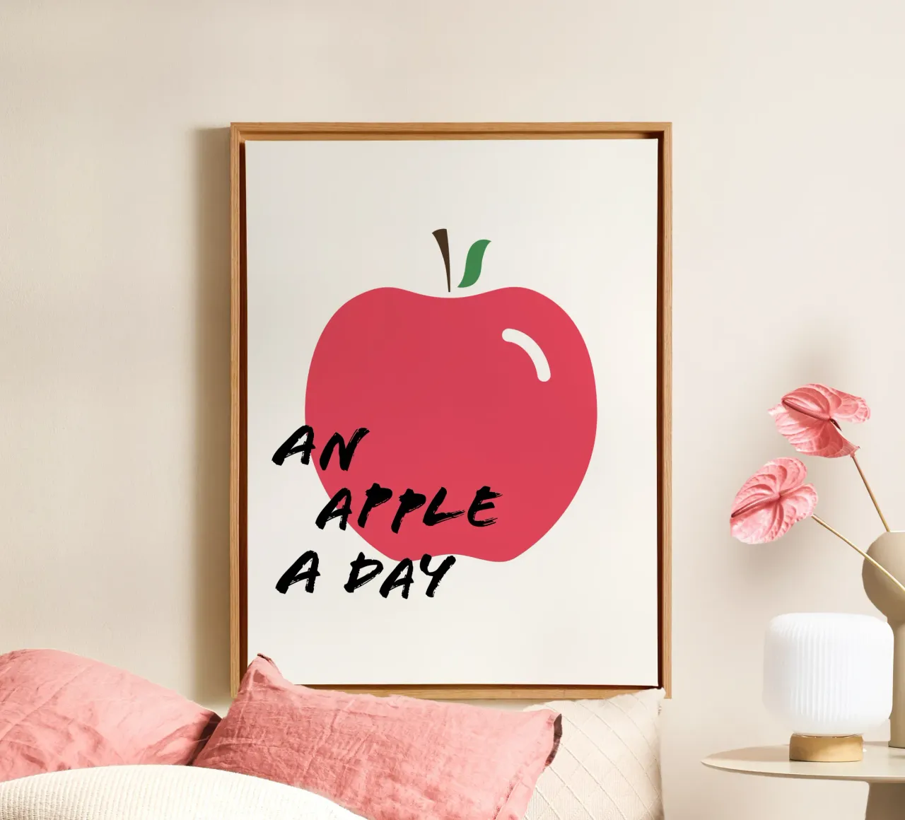 an apple a day tela con Cornice a cassetta da Atelier W