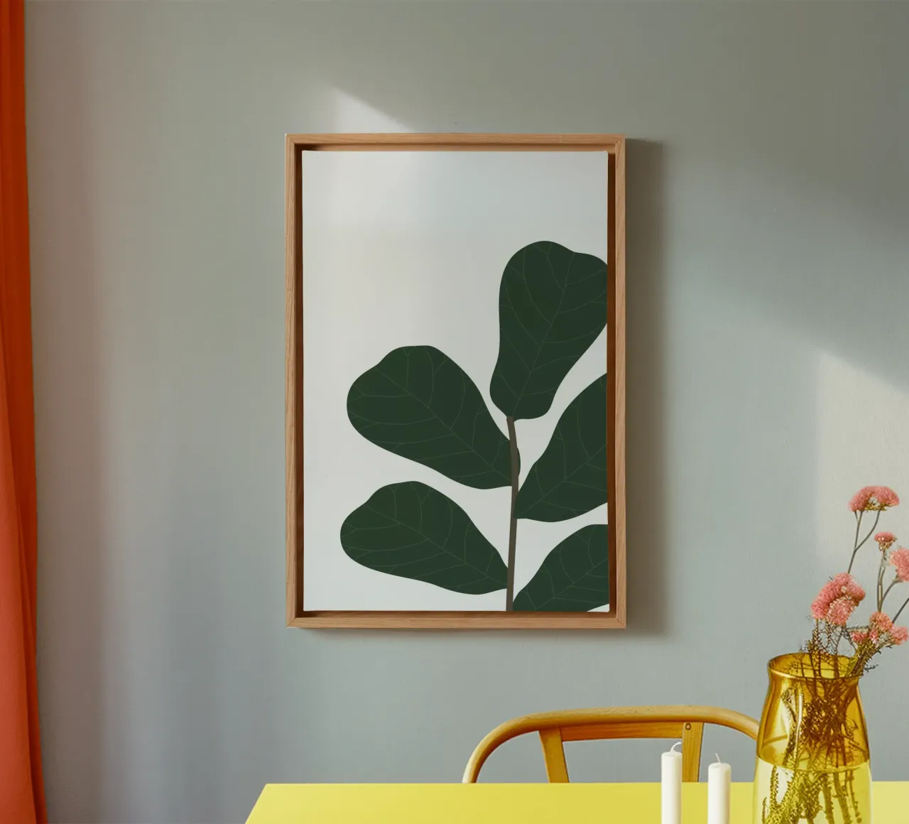 ficus lyrata canvas met Baklijst van Atelier W