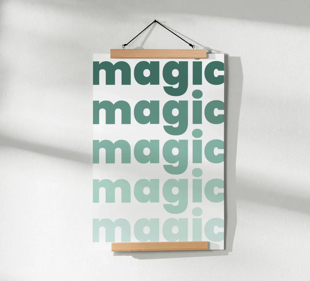 magic magic magic poster with wooden frame by Atelier W