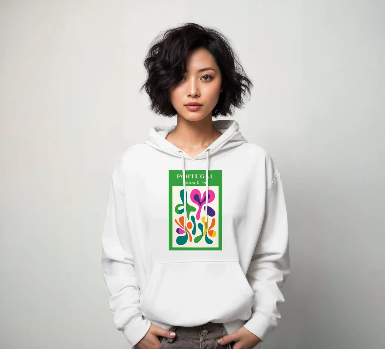 Farbenfrohes Portugal Hoodie von Carinaprint