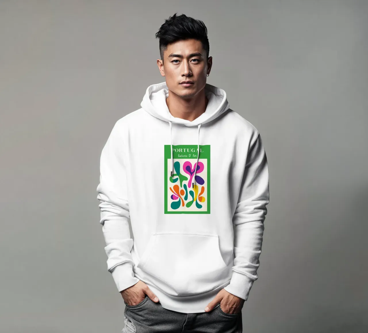 Farbenfrohes Portugal Hoodie von Carinaprint