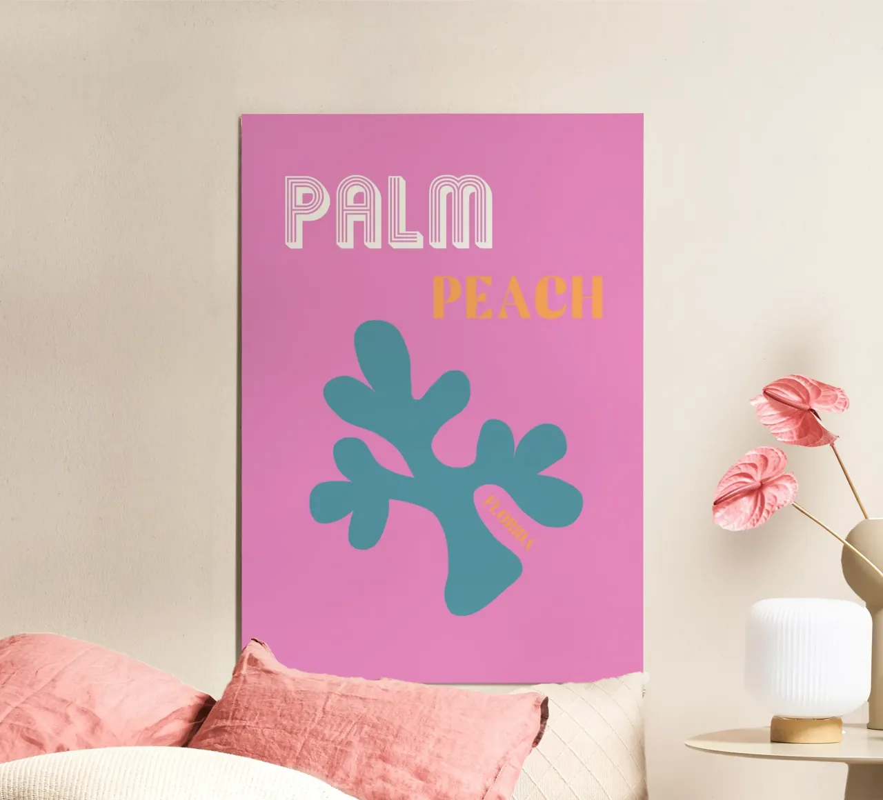Palm Springs Florida Amore poster con telaio in legno da Carinaprint