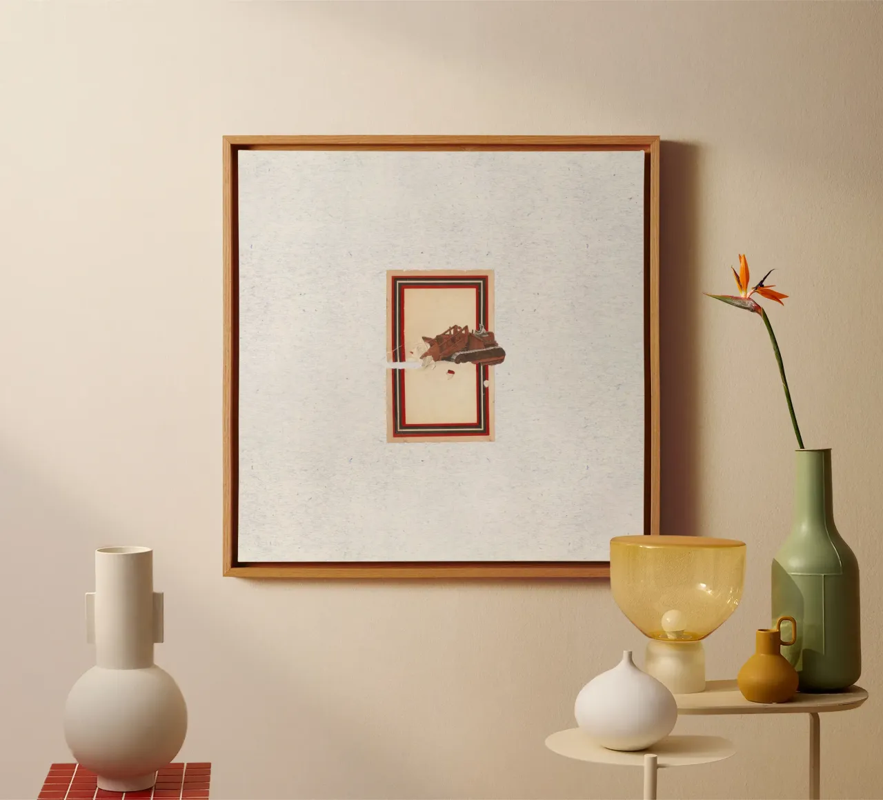Load torn canvas with Floater frame by Carlos Quitério