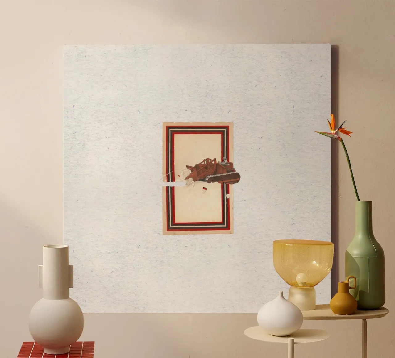 Load torn canvas with Floater frame by Carlos Quitério