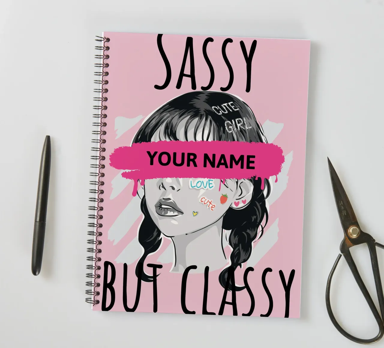 Sassy but Classy (personalizzato) diario ad anelli da ComfyCouture