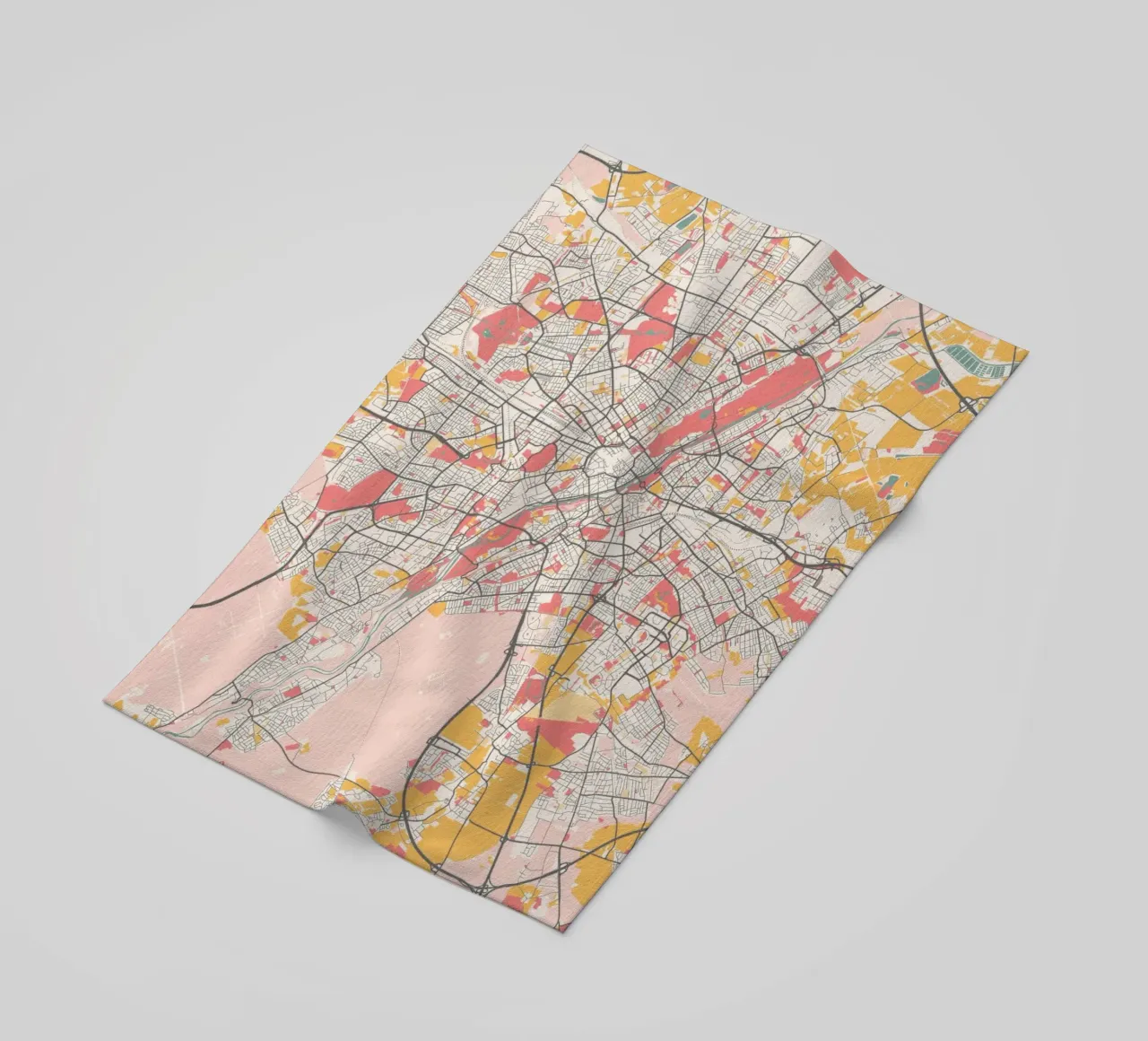 Mappa della città di Monaco di Baviera - Design creativo in morbidi colori pastello telo mare da MOOODZART