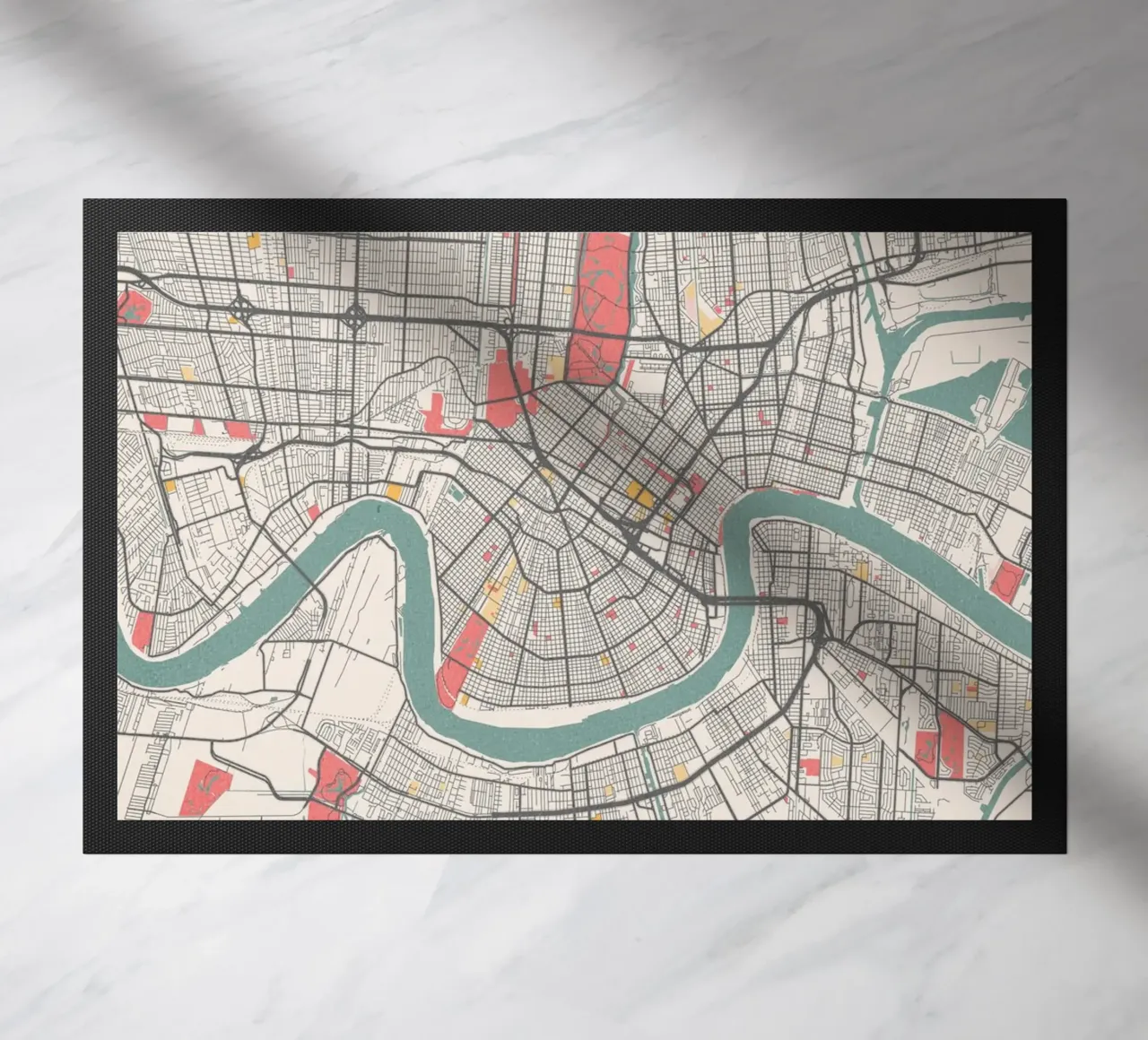 Mappa della città di New Orleans - Design creativo con colori pastello zerbino da MOOODZART