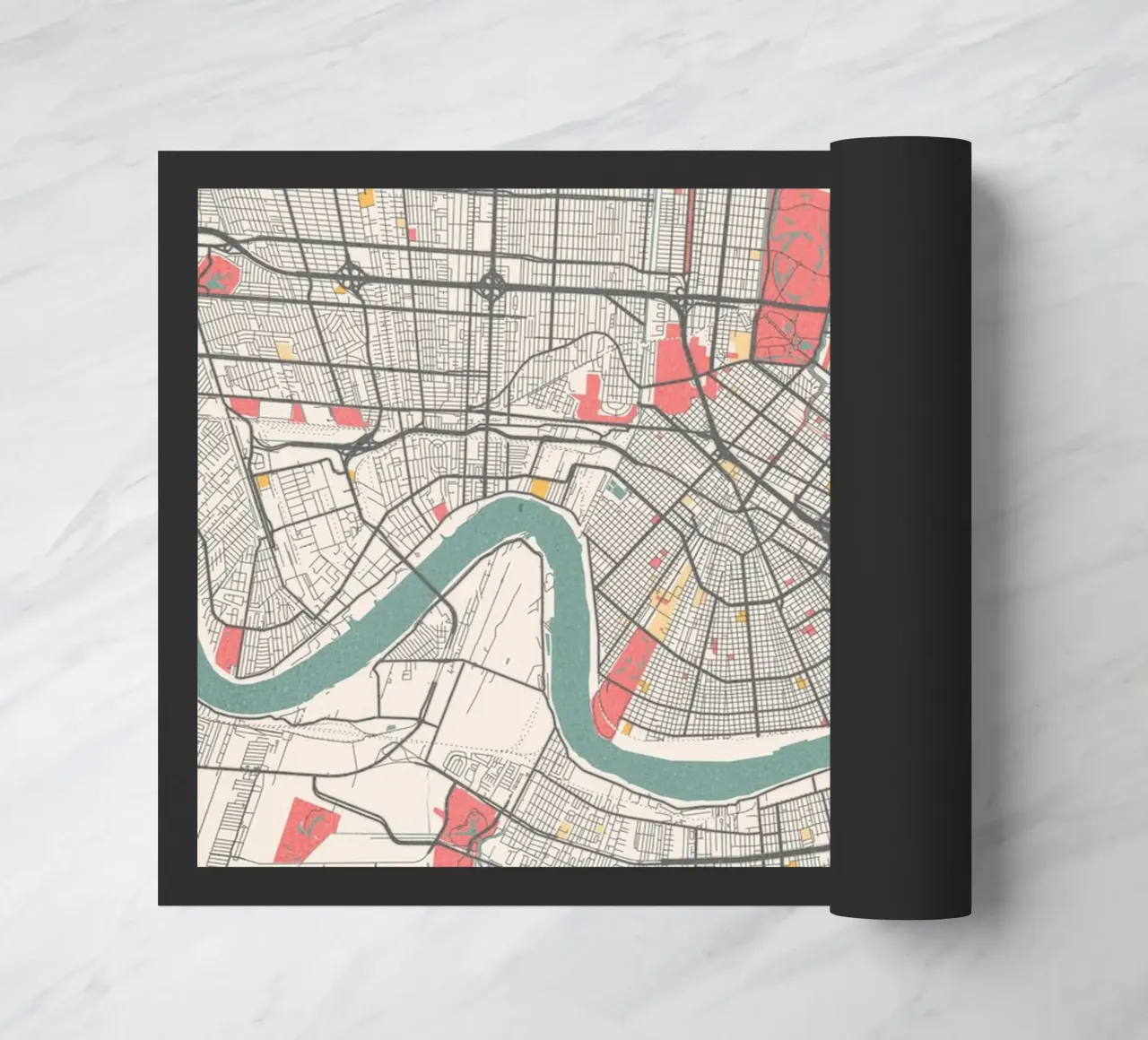 Mappa della città di New Orleans - Design creativo con colori pastello zerbino da MOOODZART