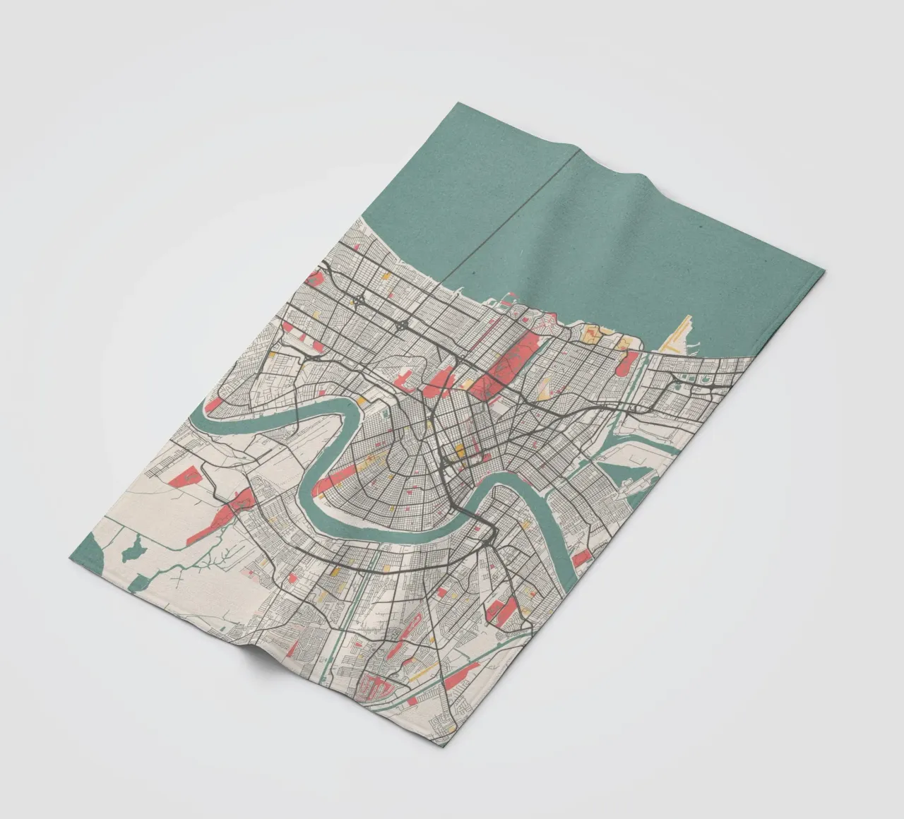 Mappa della città di New Orleans - Design creativo con colori pastello coperta in pile da MOOODZART