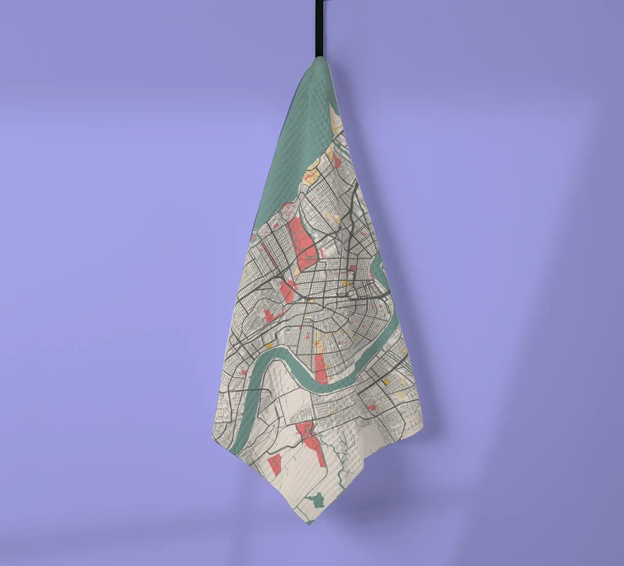 Mappa della città di New Orleans - Design creativo con colori pastello canovaccio da cucina da MOOODZART