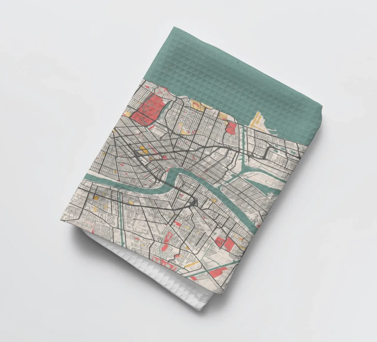 Mappa della città di New Orleans - Design creativo con colori pastello canovaccio da cucina da MOOODZART