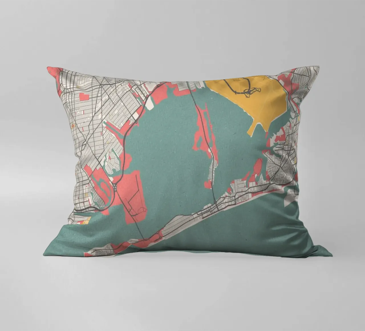 Mappa della città di New York - Design moderno in colori pastello cuscino da MOOODZART