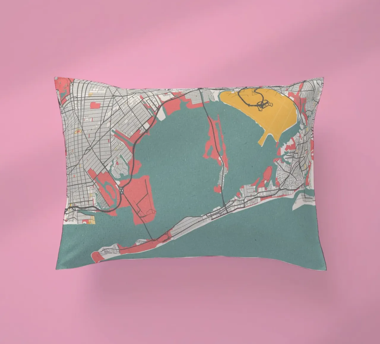 Mappa della città di New York - Design moderno in colori pastello cuscino da MOOODZART