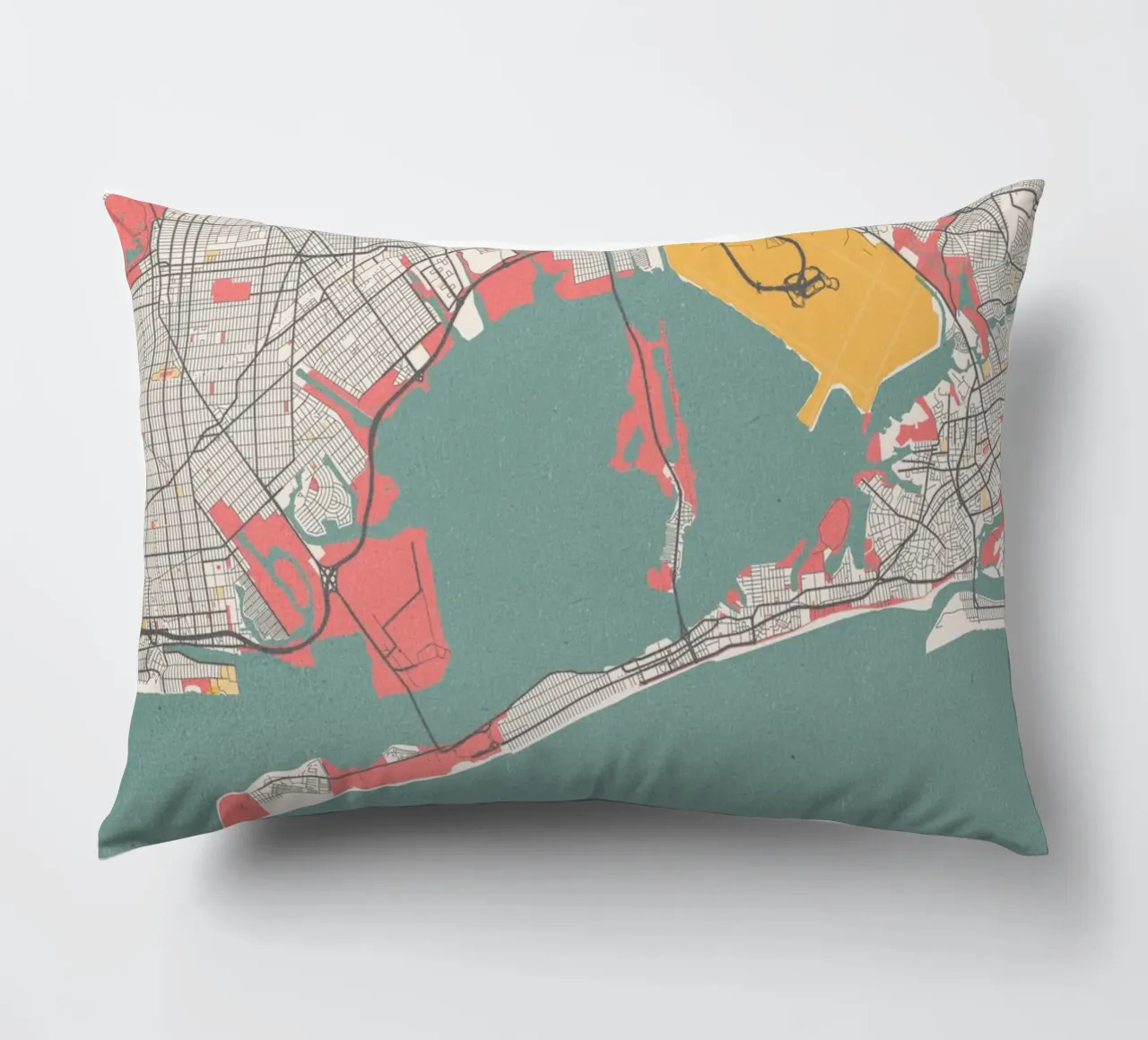 Mappa della città di New York - Design moderno in colori pastello cuscino da MOOODZART
