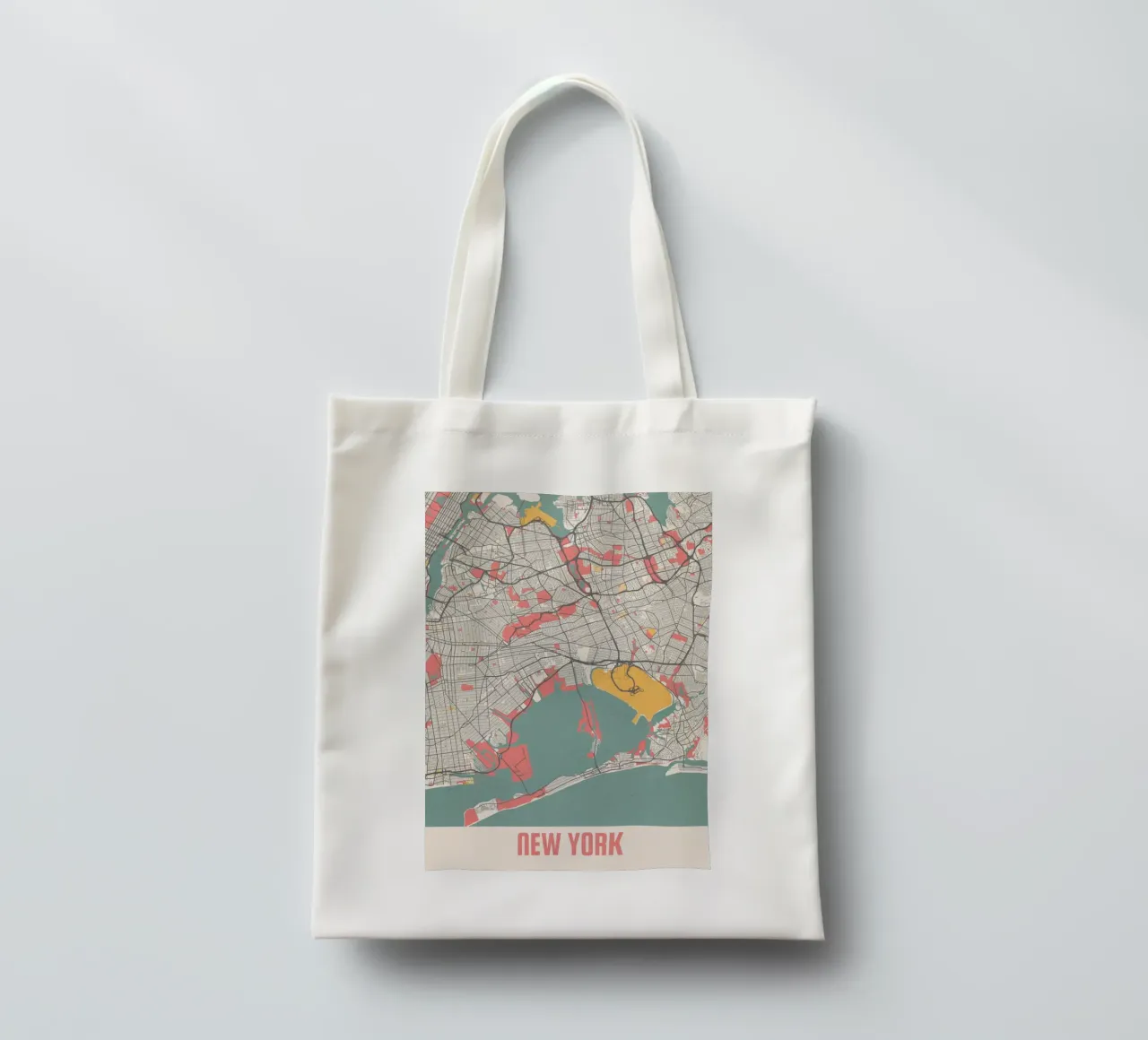 Mappa della città di New York - Design moderno in colori pastello borsa in juta da MOOODZART