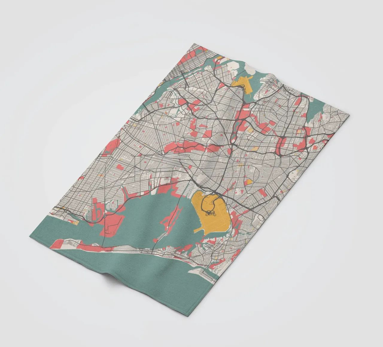 Mappa della città di New York - Design moderno in colori pastello coperta in pile da MOOODZART