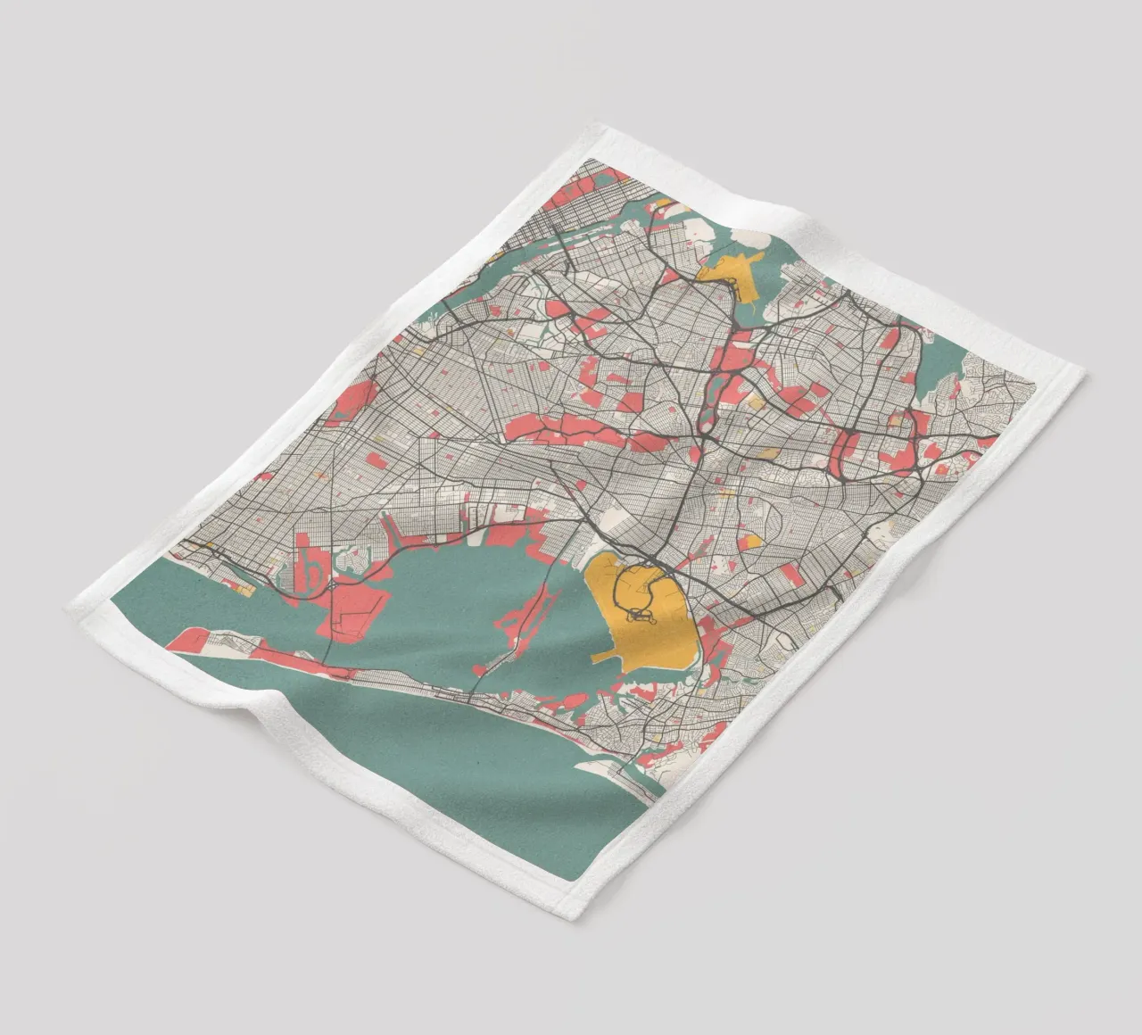 Mappa della città di New York - Design moderno in colori pastello coperta in pile da MOOODZART