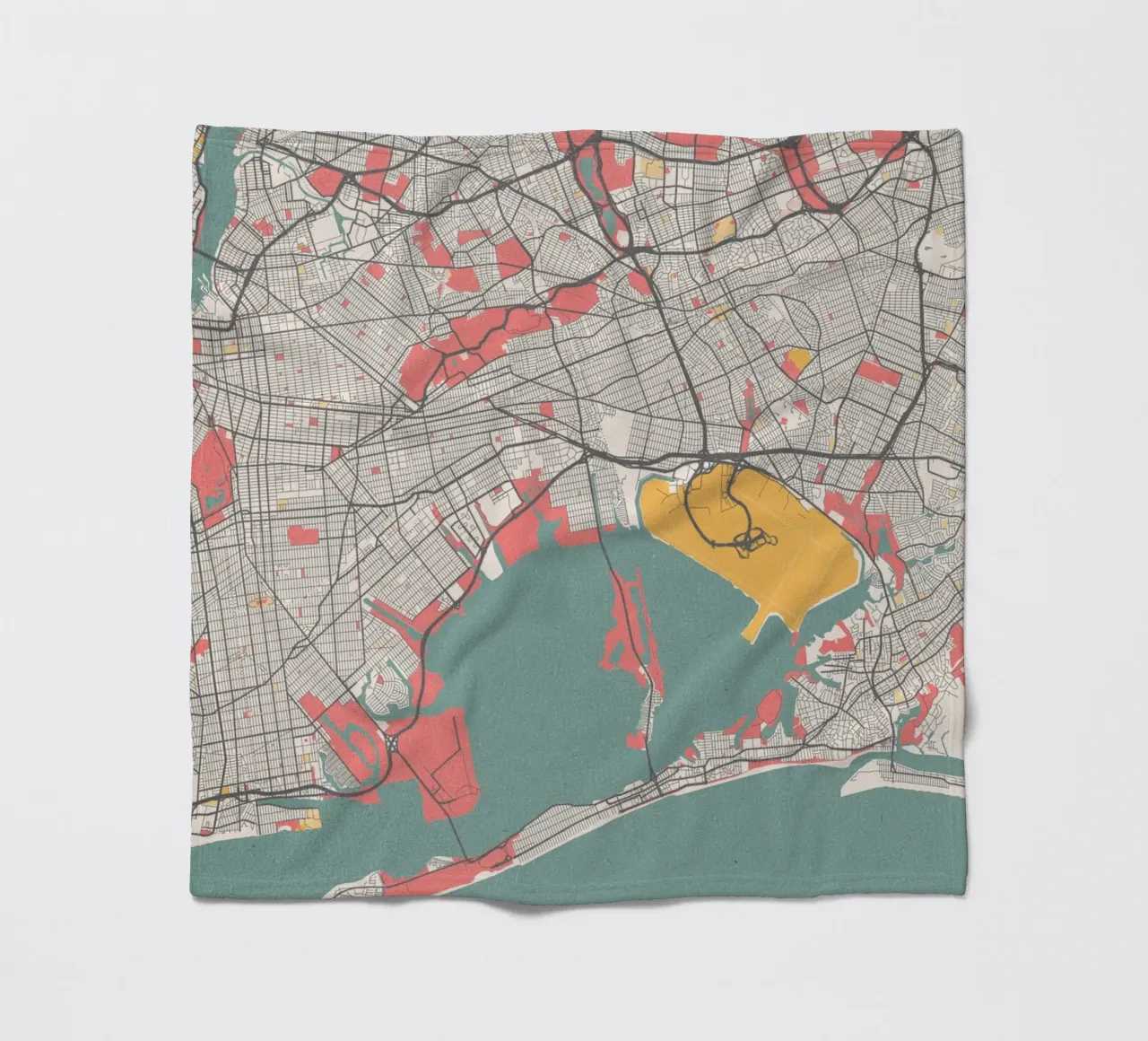 Mappa della città di New York - Design moderno in colori pastello coperta in pile da MOOODZART