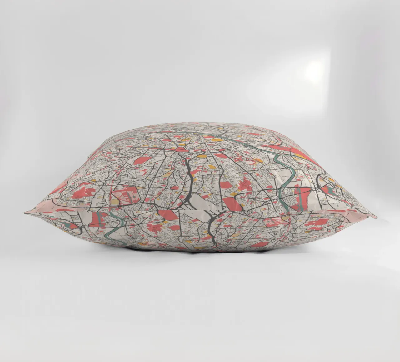 Paris city map - Elegant design in soft pastel colours decorative cushion by MOOODZART