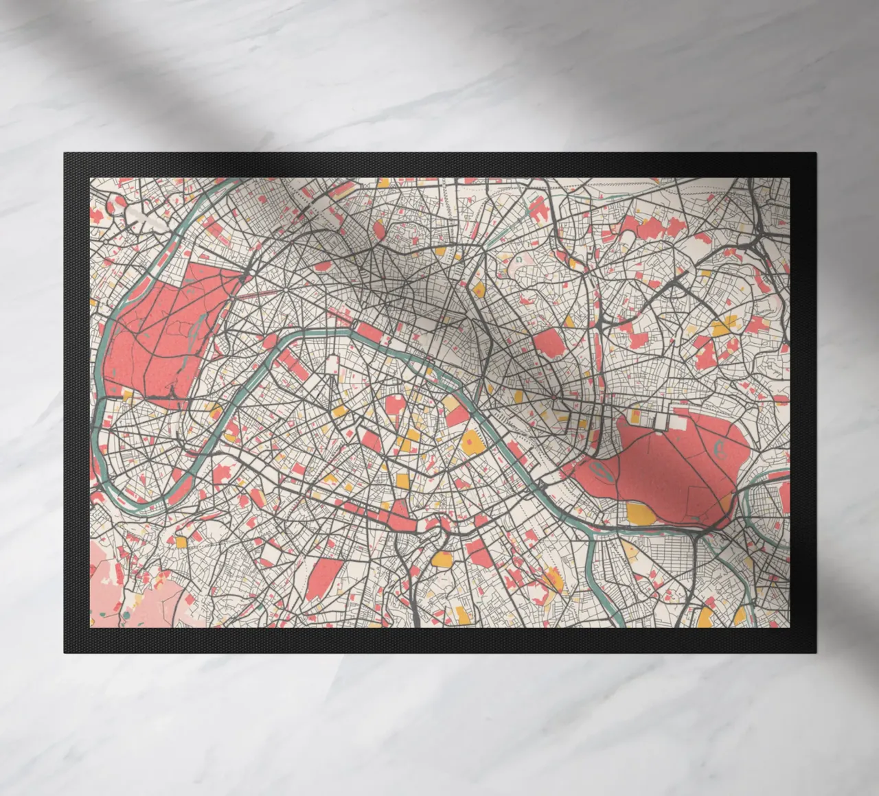 Mappa della città di Parigi - Design elegante dai colori tenui e pastello zerbino da MOOODZART