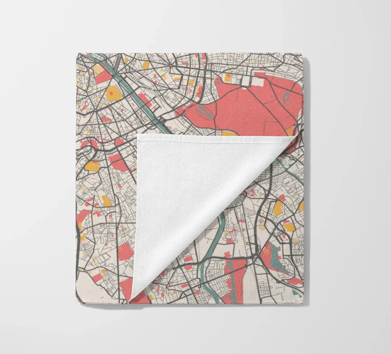 Plattegrond van Parijs - Elegant ontwerp in zachte pastelkleuren strandhanddoek van MOOODZART