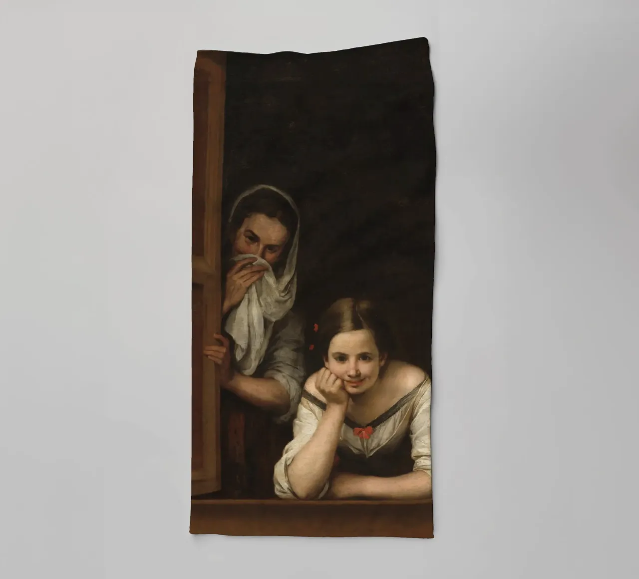 Bartolome Esteban Murillo - Deux femmes à la fenêtre serviette de bain de Timeless Artworks